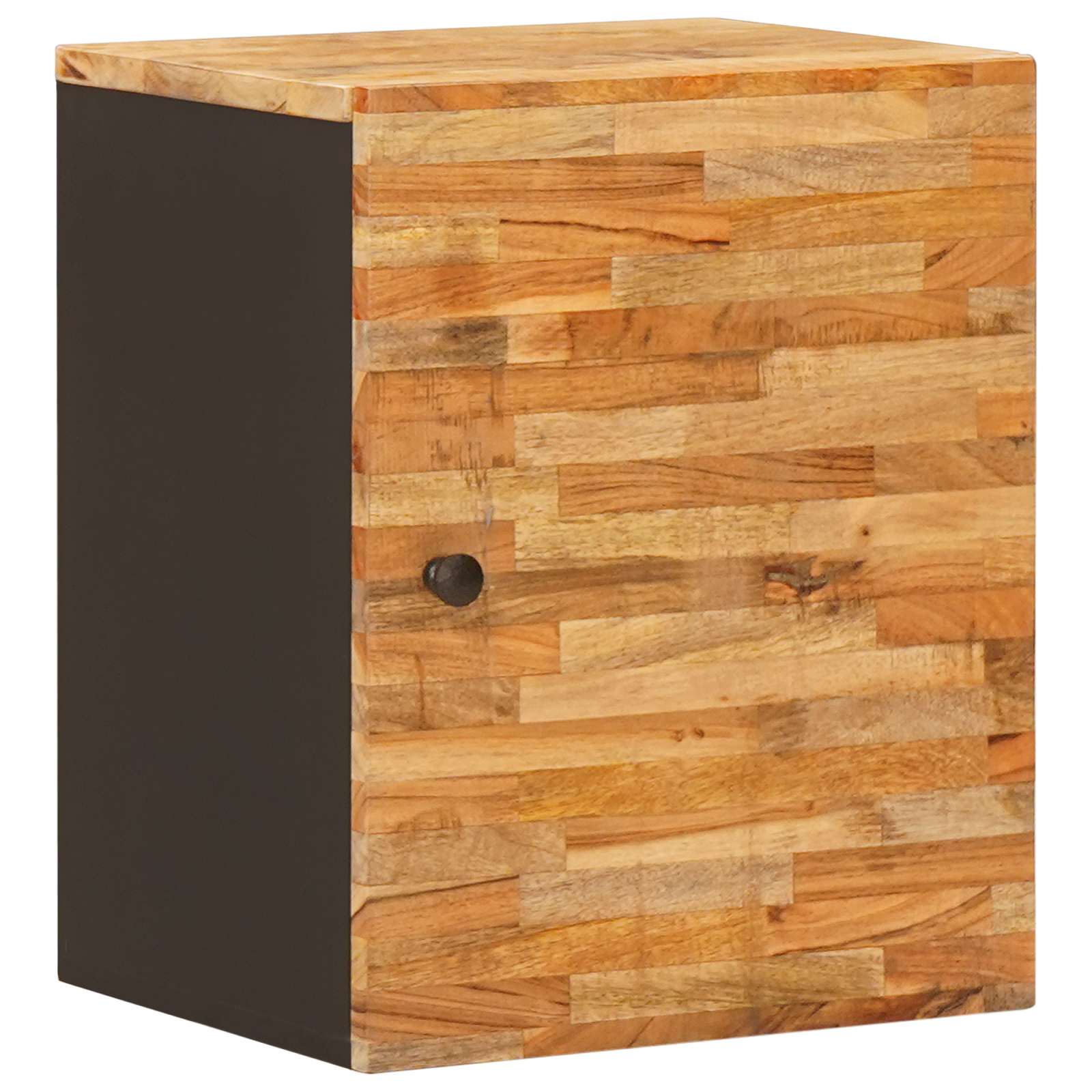 Hängande Badrumsskåp Naturfärg 38 X 33 X 48 Cm Massivt Mangoträ