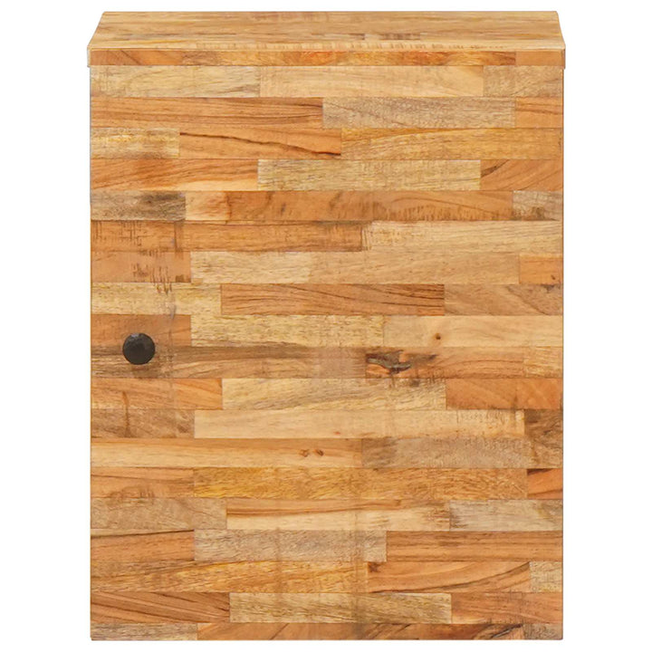 Hängande Badrumsskåp Naturfärg 38 X 33 X 48 Cm Massivt Mangoträ