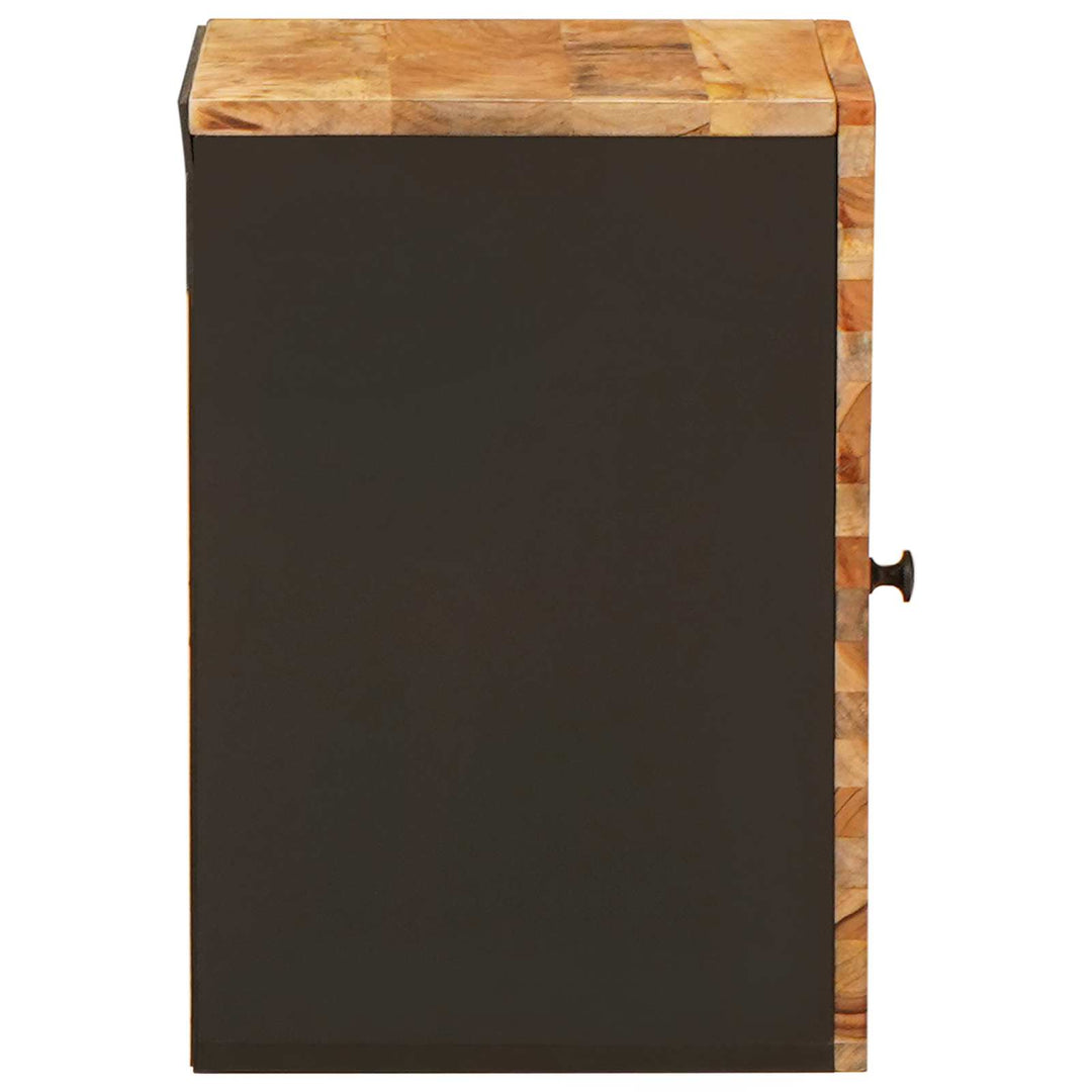 Hängande Badrumsskåp Naturfärg 38 X 33 X 48 Cm Massivt Mangoträ