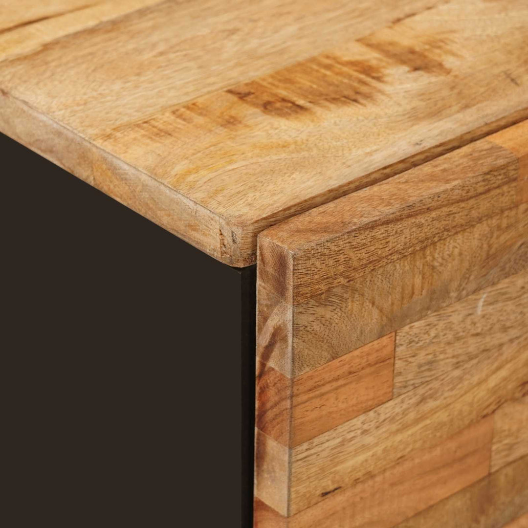 Badrumsskåp Med Dörr Naturfärg 38 X 33 X 58 Cm Massivt Mangoträ
