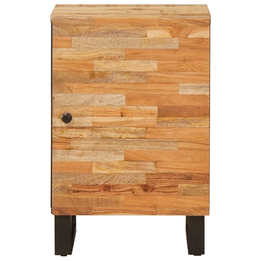 Badrumsskåp Med Dörr Naturfärg 38 X 33 X 58 Cm Massivt Mangoträ