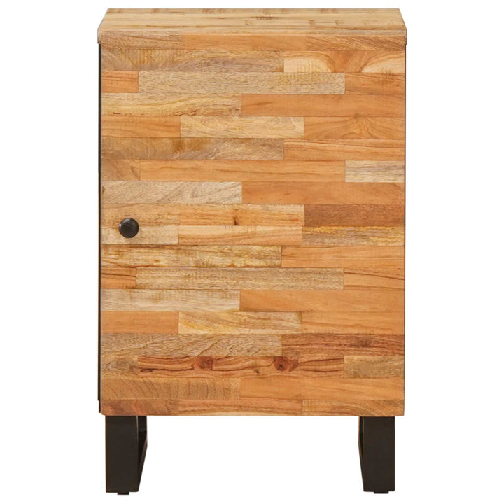 Badrumsskåp Med Dörr Naturfärg 38 X 33 X 58 Cm Massivt Mangoträ