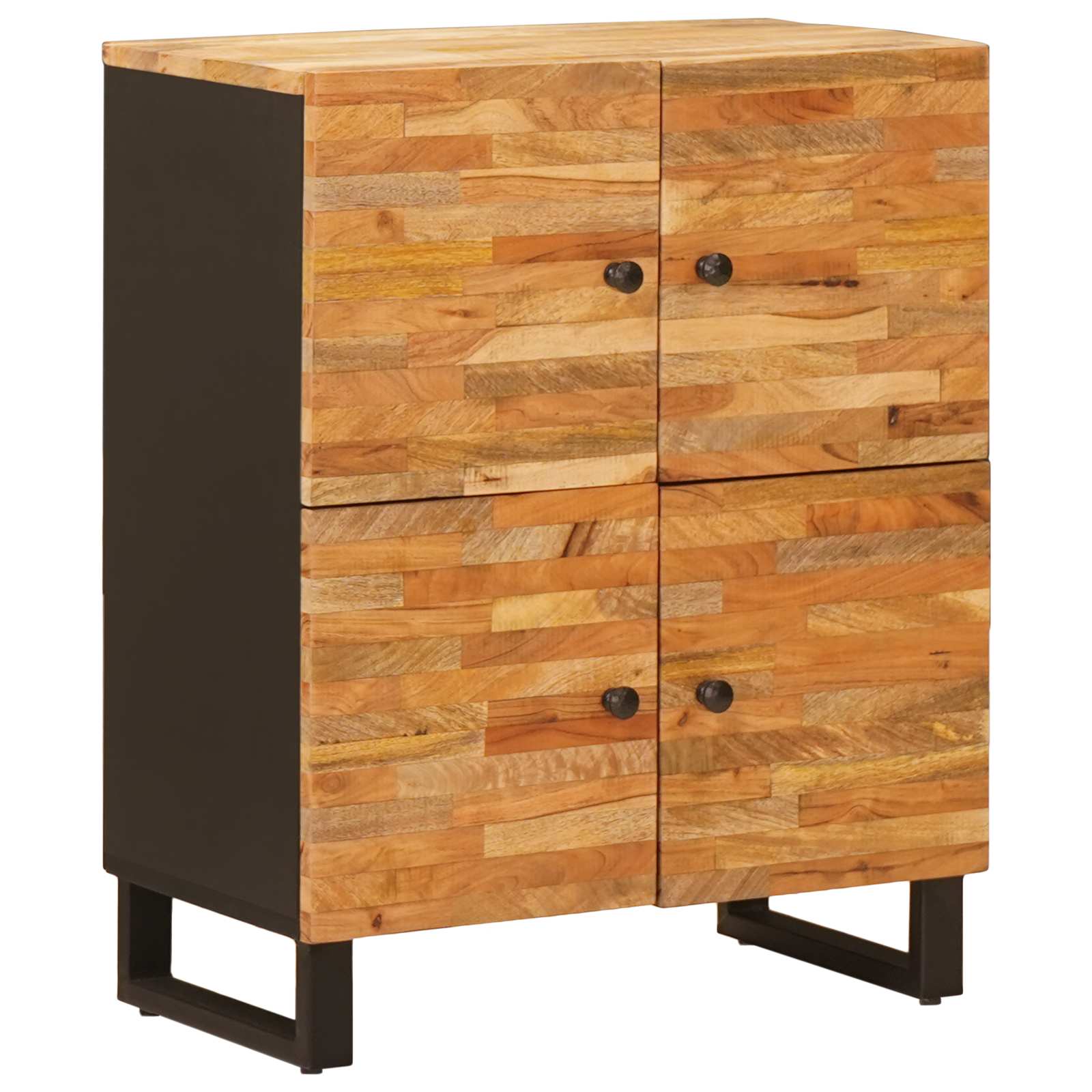 Sidokabinett Med Lagring Brun 60 X 33 X 75 Cm Massivt Mangoträ