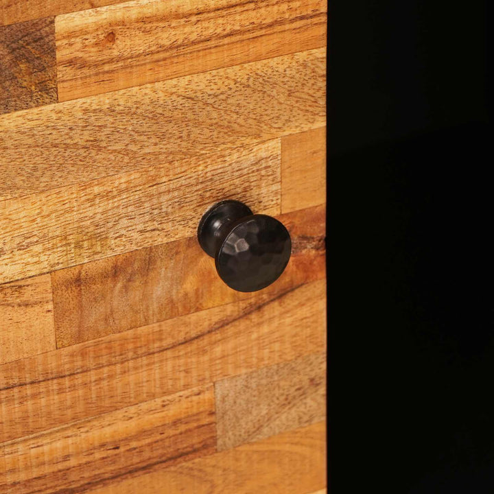 Sidokabinett Med Lagring Brun 80 X 33 X 75 Cm Massivt Mangoträ