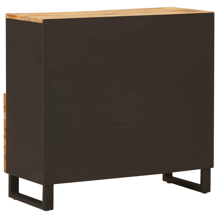 Sidokabinett Med Lagring Brun 80 X 33 X 75 Cm Massivt Mangoträ