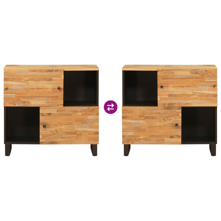 Sidokabinett Med Lagring Brun 80 X 33 X 75 Cm Massivt Mangoträ