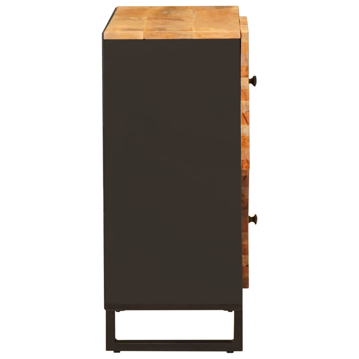 Sidokabinett Med Lagring Brun 80 X 33 X 75 Cm Massivt Mangoträ