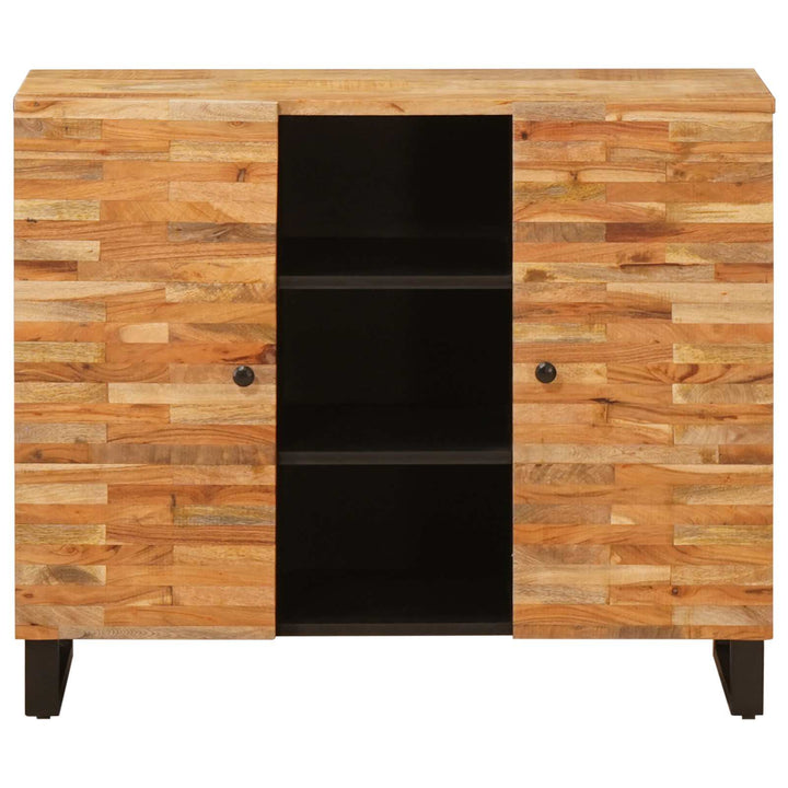 Sidokabinett Med Låda Brun 90 X 33 X 75 Cm Massivt Mangoträ