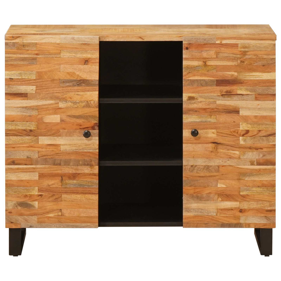 Sidokabinett Med Låda Brun 90 X 33 X 75 Cm Massivt Mangoträ