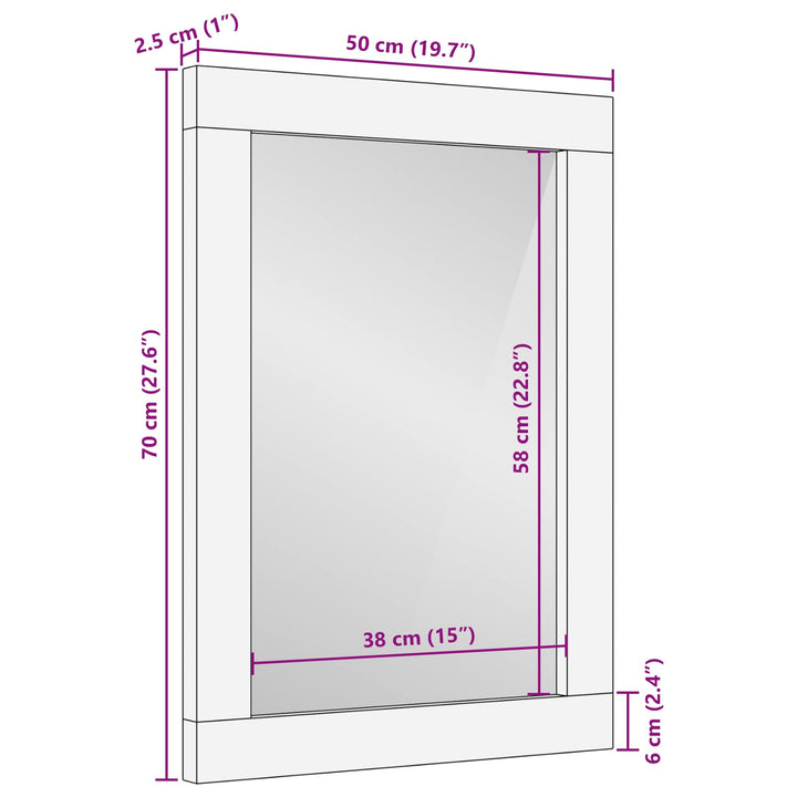 Badrumsspegel Artisan Ek 50 X 70 X 2,5 Cm Massivt Mangoträ