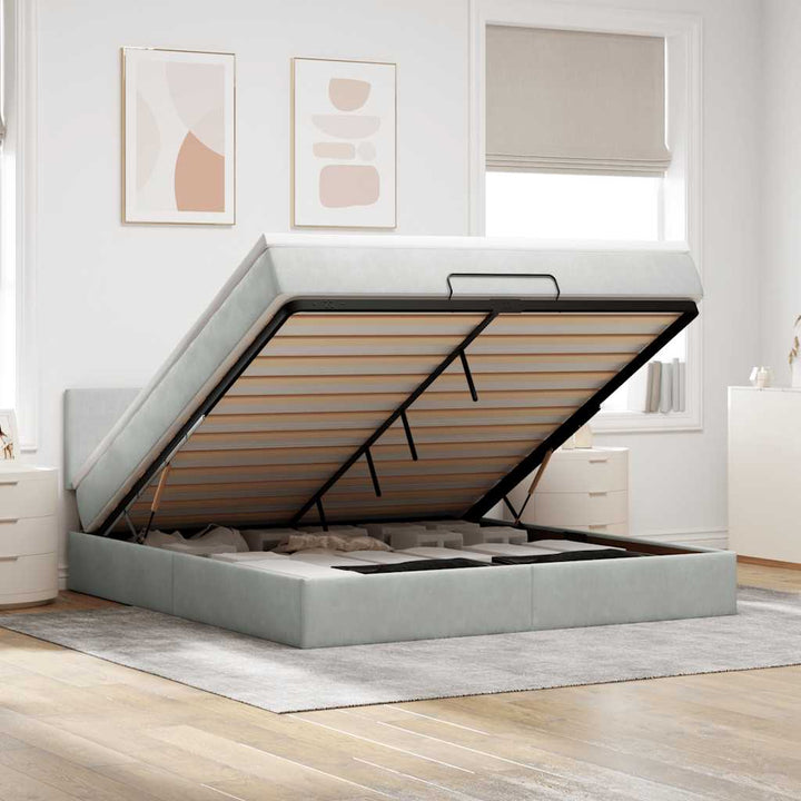 Ottomansk Säng Med Madrasser Och Led-Lampor 200X200Cm