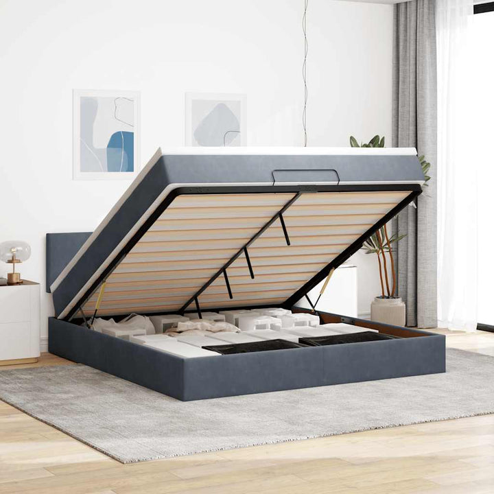 Ottomansk Säng Med Madrasser Och Led-Lampor 200X200Cm