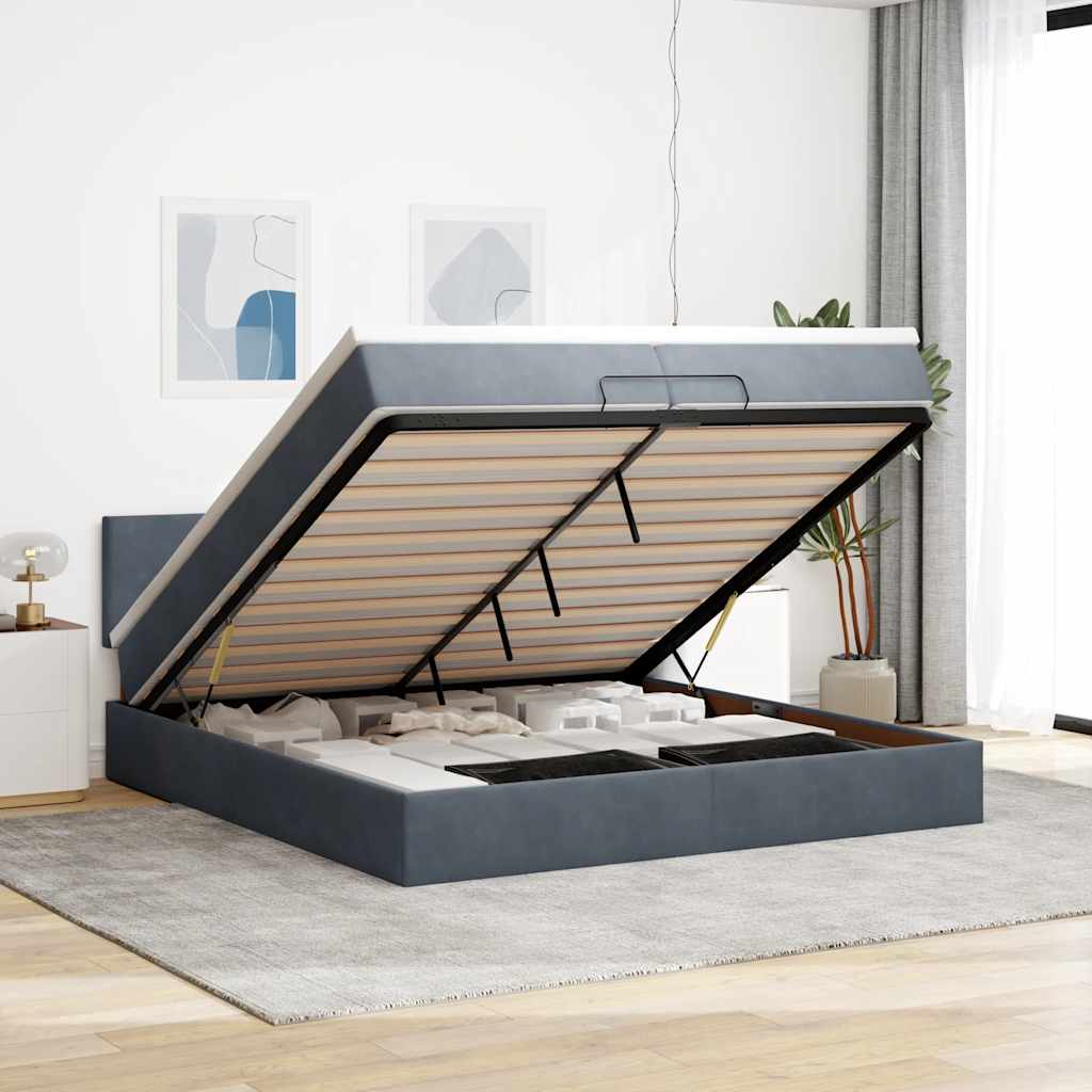 Ottomansk Säng Med Madrasser Och Led-Lampor 200X200Cm