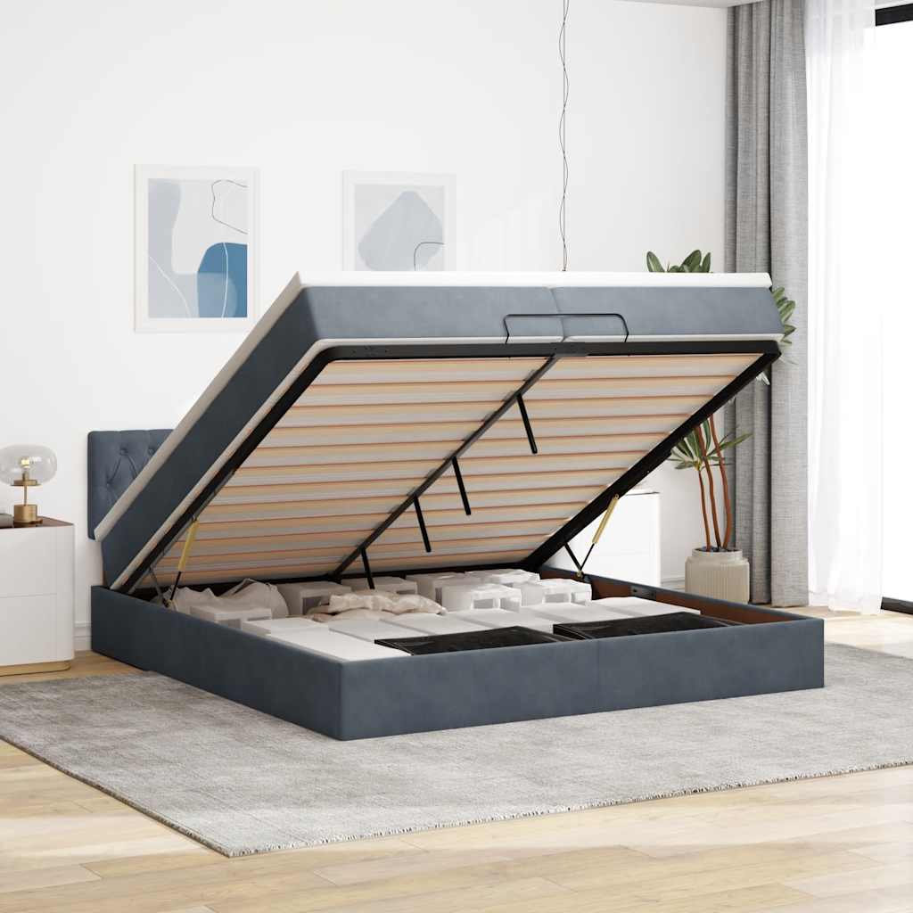 Ottomansk Säng Med Madrasser Och Led-Lampor 200X200Cm