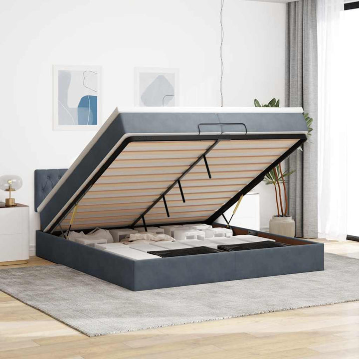 Ottomansk Säng Med Madrasser Och Led-Lampor 200X200Cm