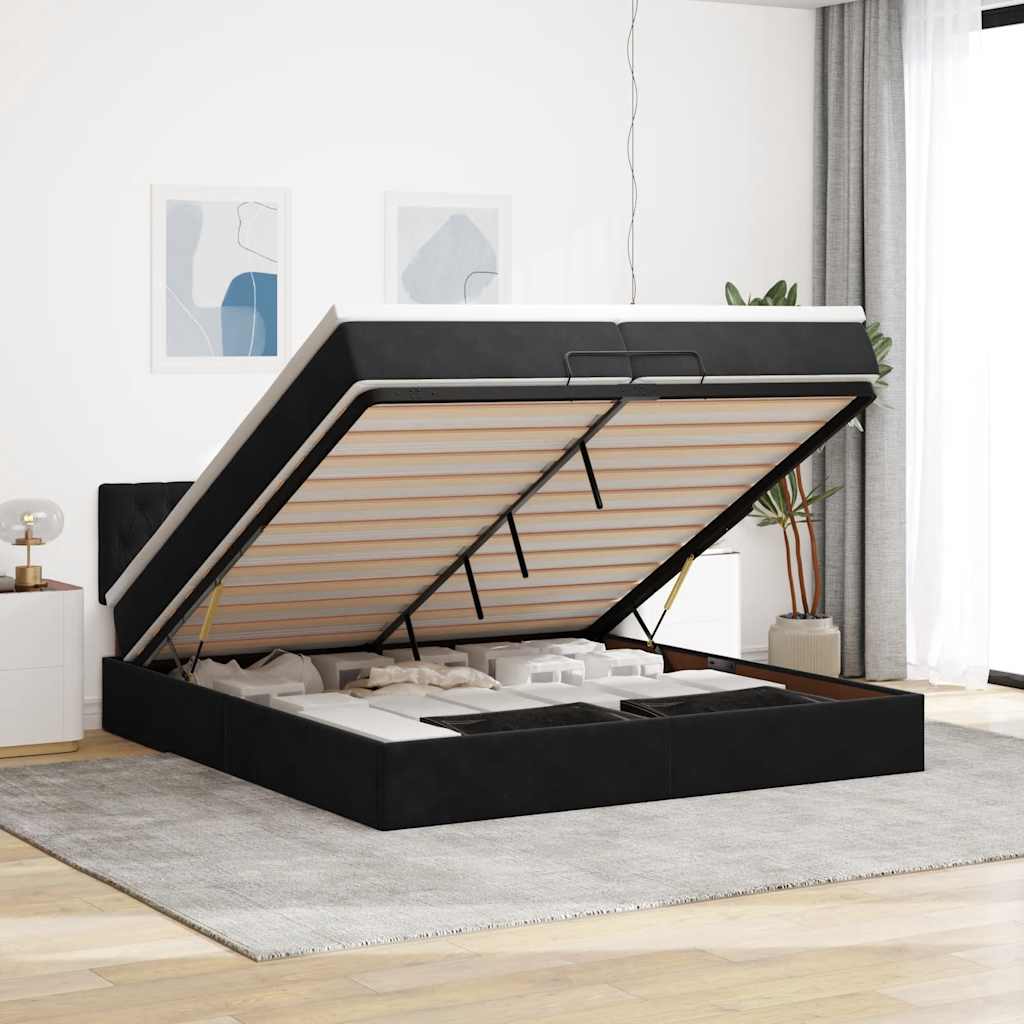 Ottomansk Säng Med Madrasser Och Led-Lampor 200X200Cm