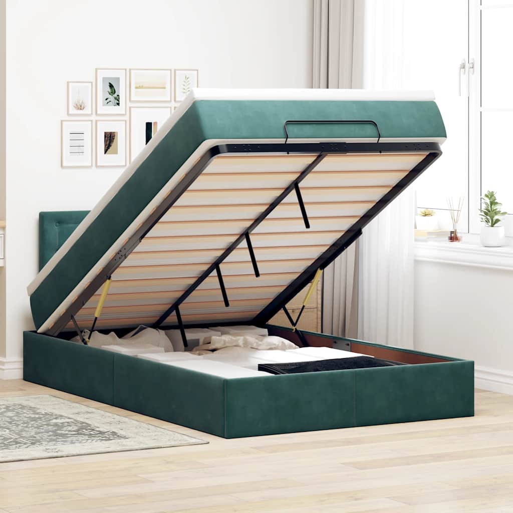 Ottomansk Säng Med Madrasser Och Led-Lampor 200X200Cm