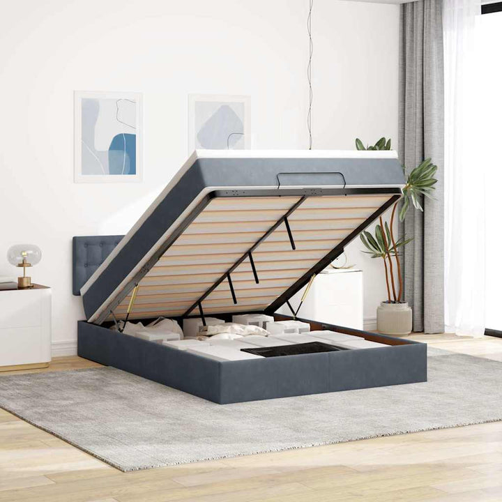 Ottomansk Säng Med Madrasser Och Led-Lampor 200X200Cm