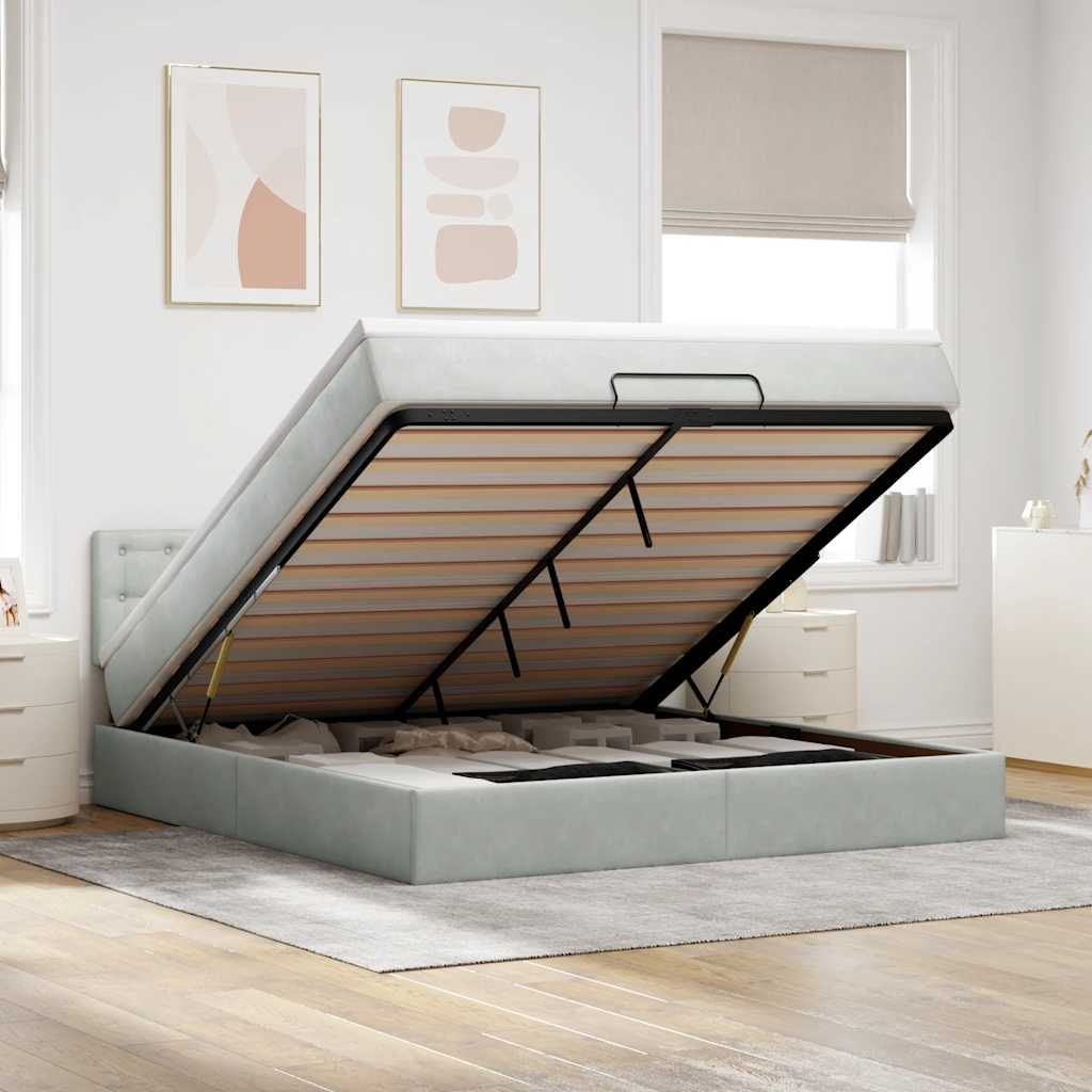 Ottomansk Säng Med Madrasser Och Led-Lampor 200X200Cm