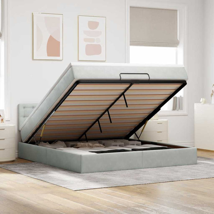 Ottomansk Säng Med Madrasser Och Led-Lampor 200X200Cm