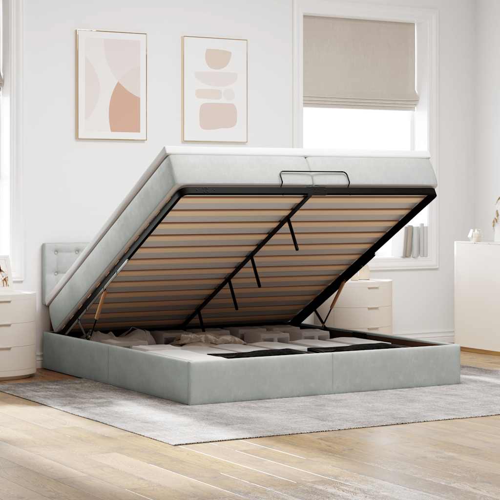 Ottomansk Säng Med Madrasser Och Led-Lampor 200X200Cm