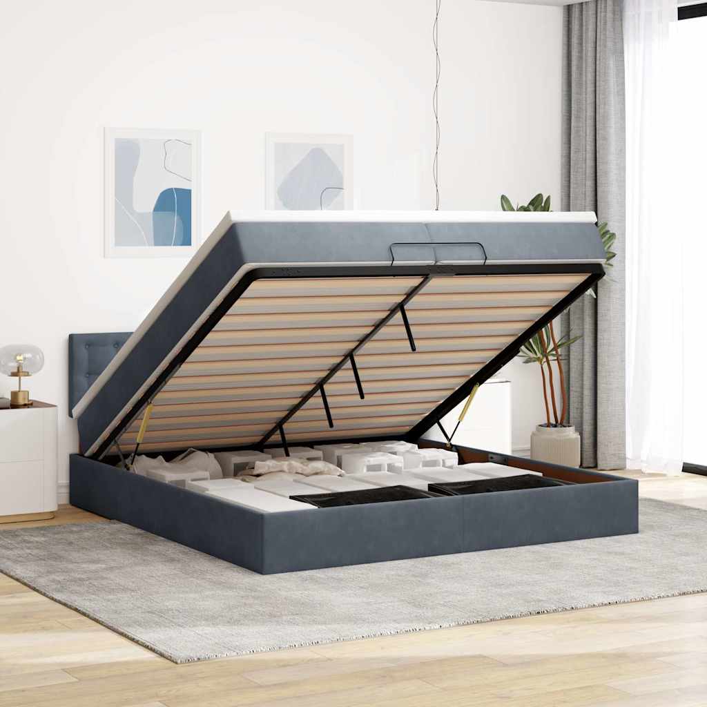 Ottomansk Säng Med Madrasser Och Led-Lampor 200X200Cm