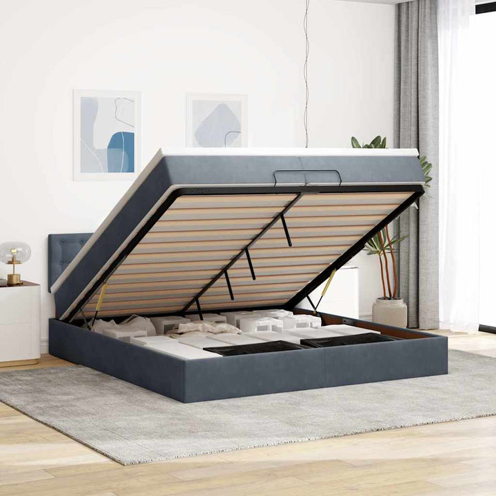 Ottomansk Säng Med Madrasser Och Led-Lampor 200X200Cm