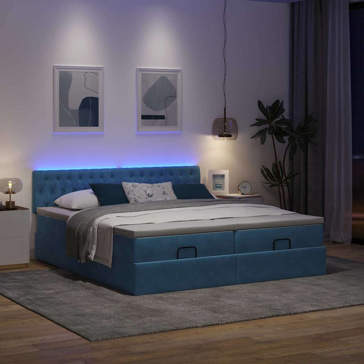 Ottomansk Säng Med Madrasser Och Led-Lampor 200X200Cm