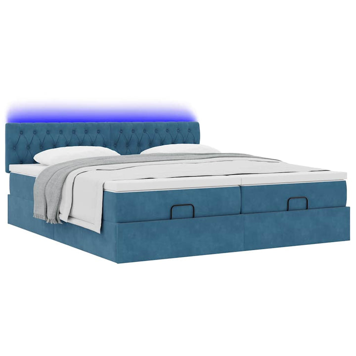 Ottomansk Säng Med Madrasser Och Led-Lampor 200X200Cm