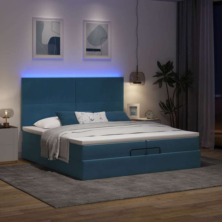 Ottomansk Säng Med Madrasser Och Led-Lampor 200X200Cm