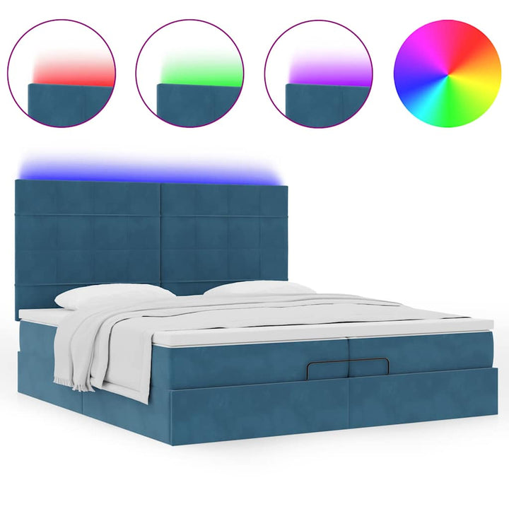 Ottomansk Säng Med Madrasser Och Led-Lampor 200X200Cm