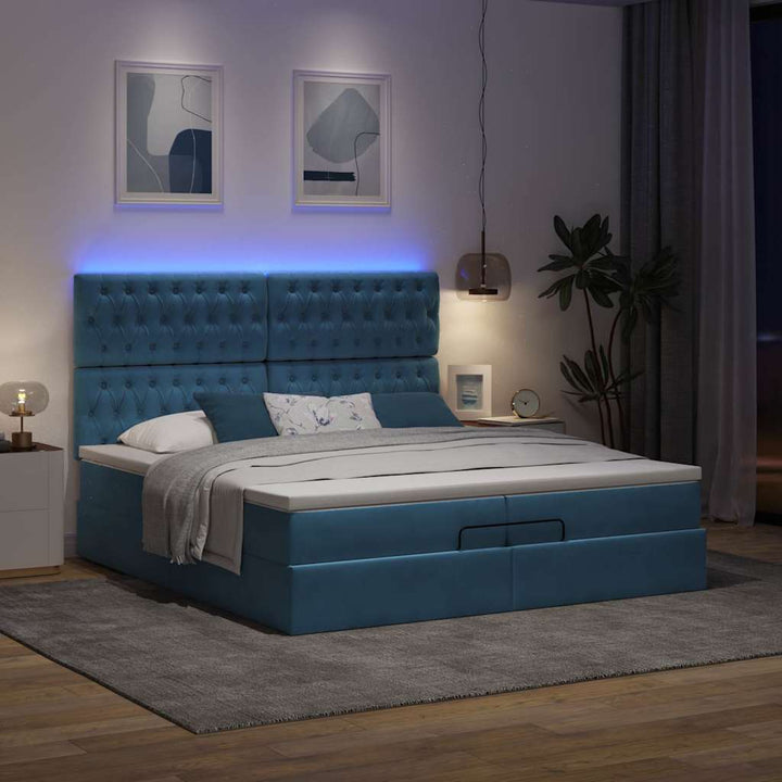Ottomansk Säng Med Madrasser Och Led-Lampor 200X200Cm