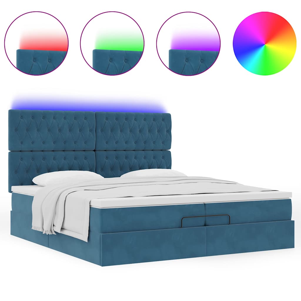 Ottomansk Säng Med Madrasser Och Led-Lampor 200X200Cm