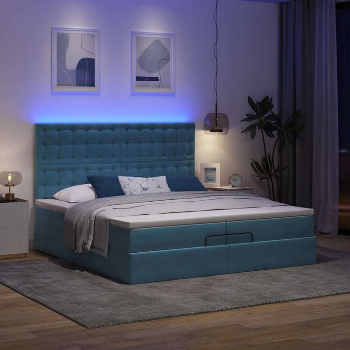 Ottomansk Säng Med Madrasser Och Led-Lampor 200X200Cm