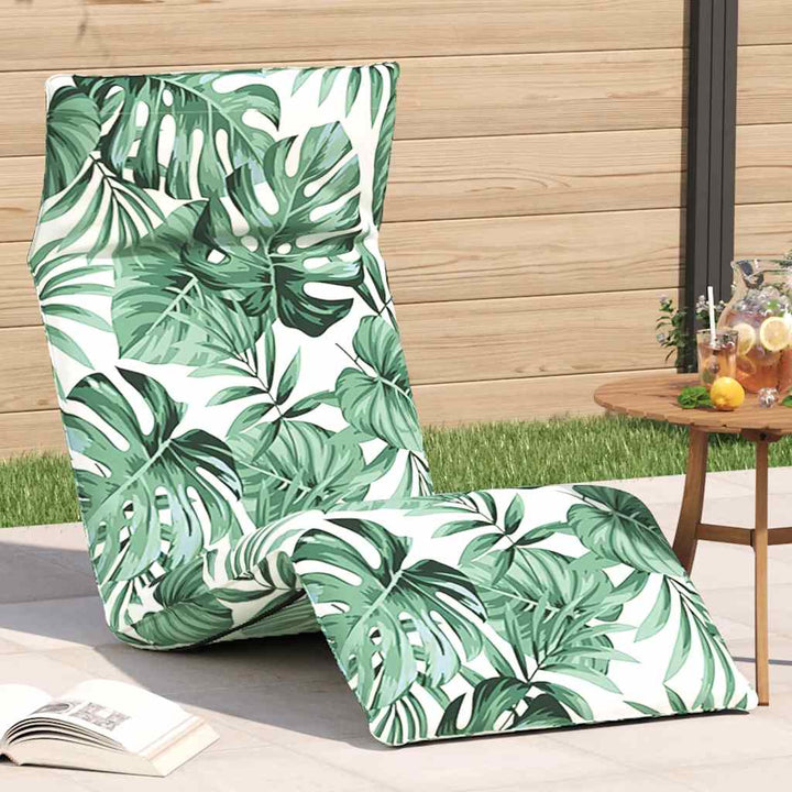 Hopfällbar Solstol Bladmönster 175X54X8,5 Cm Oxfordtyg