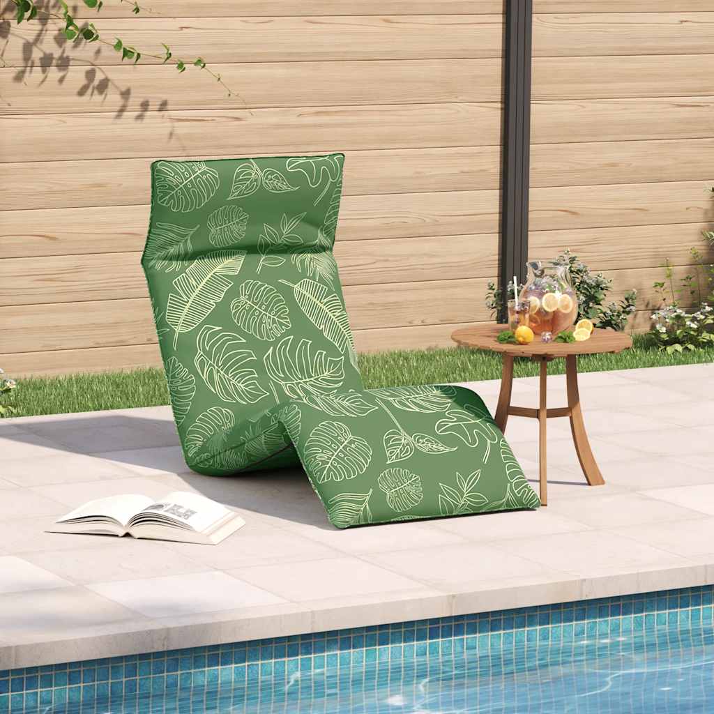 Hopfällbar Solstol Bladmönster 175X54X8,5 Cm Oxfordtyg