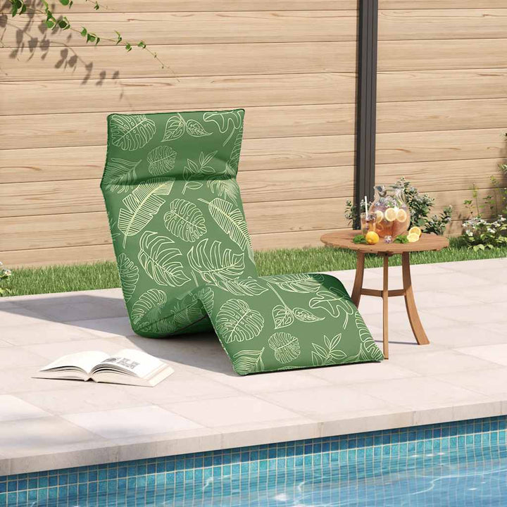 Hopfällbar Solstol Bladmönster 175X54X8,5 Cm Oxfordtyg