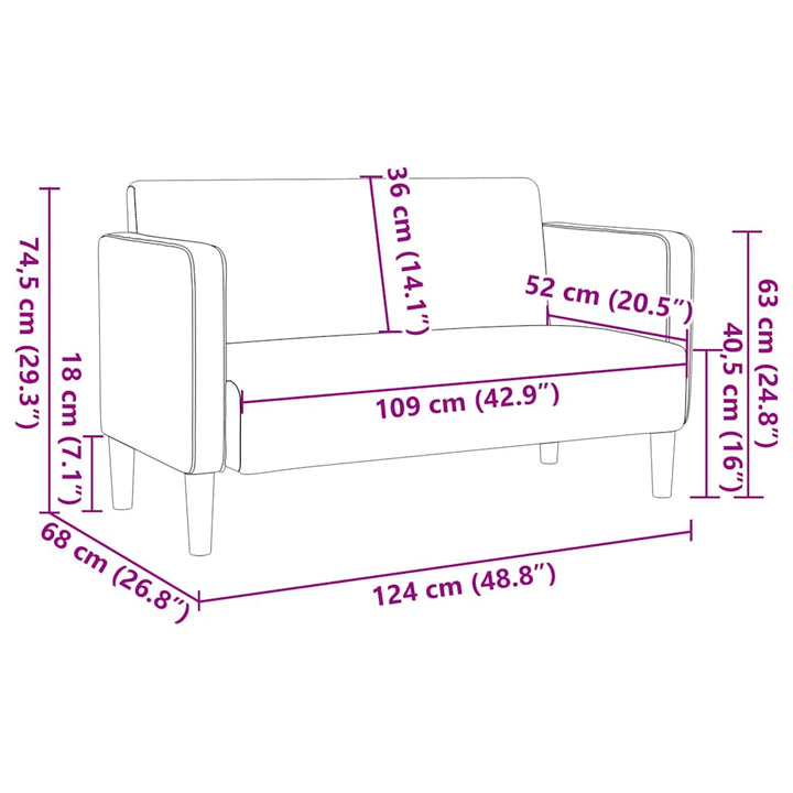 Loveseat Soffa 109 Cm Manchestertyg