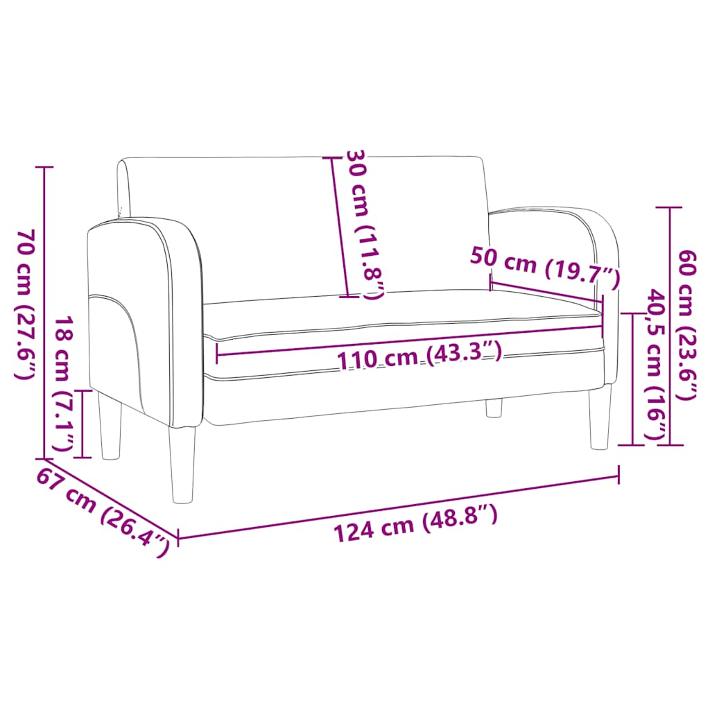 Loveseat Soffa 110 Cm Läderimitation