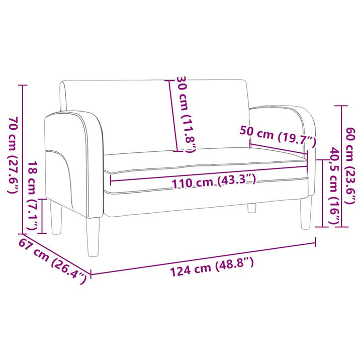 Loveseat Soffa 110 Cm Läderimitation