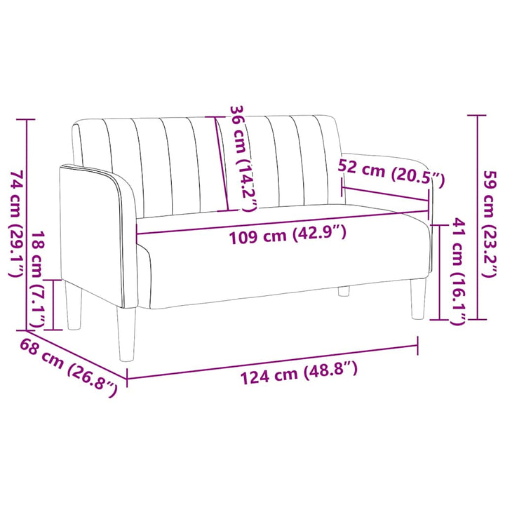 Loveseat Soffa 109 Cm Sammet