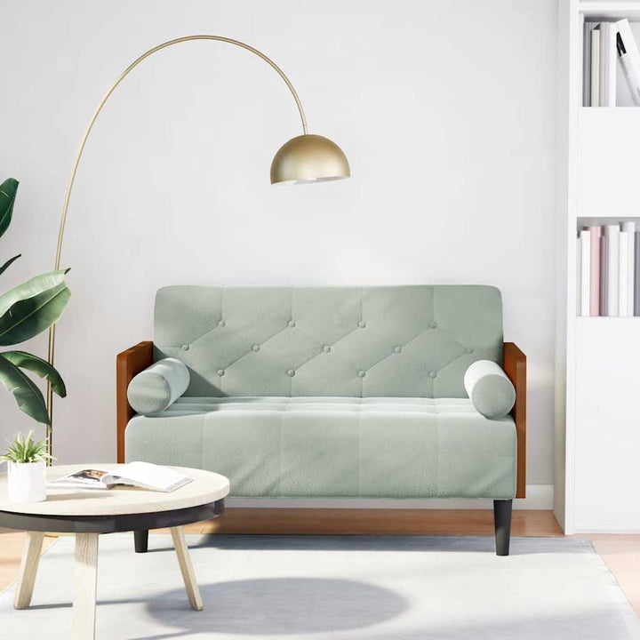 Loveseat Soffa Med Dynor 110 Cm Sammet