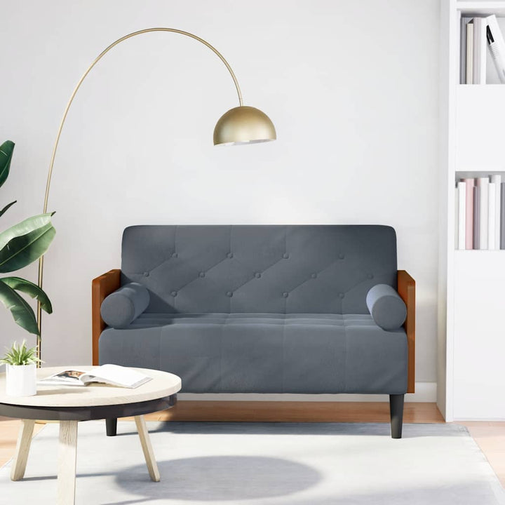 Loveseat Soffa Med Dynor 110 Cm Sammet