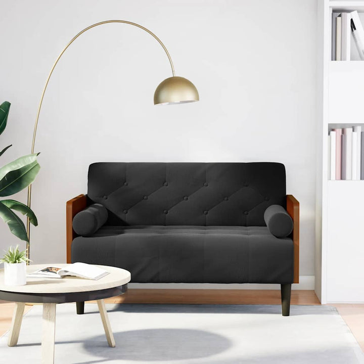Loveseat Soffa Med Dynor 110 Cm Sammet