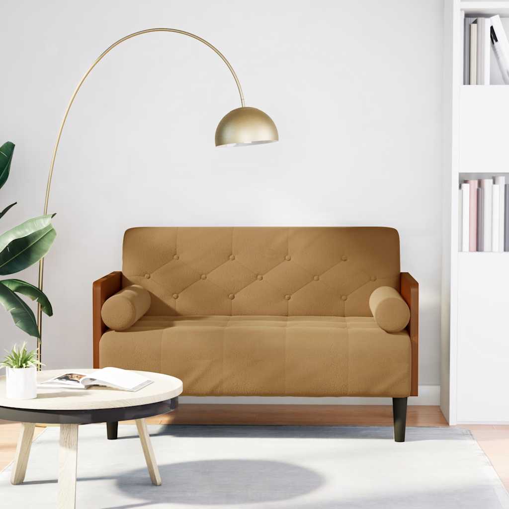 Loveseat Soffa Med Dynor 110 Cm Sammet