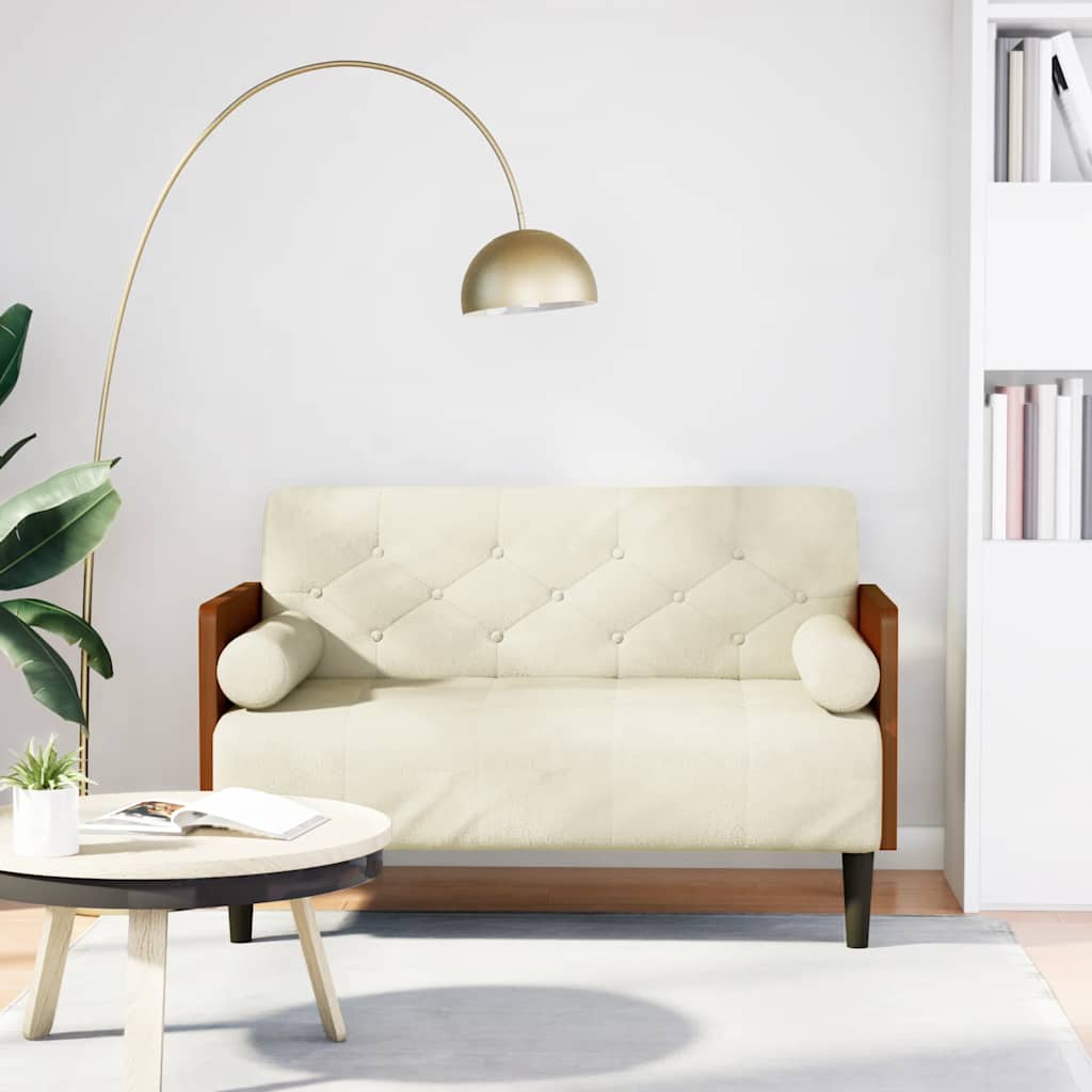Loveseat Soffa Med Dynor 110 Cm Sammet