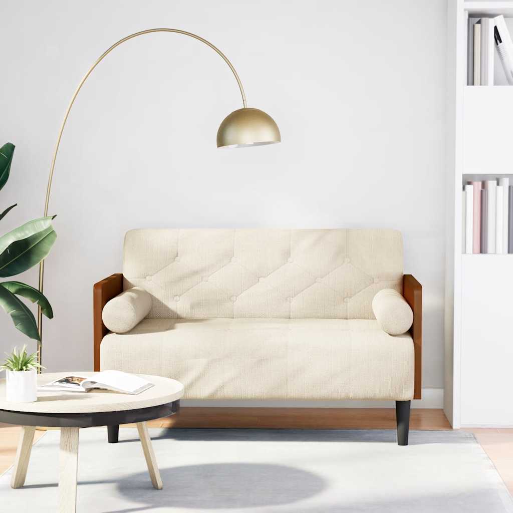 Loveseat Soffa Med Dynor 110 Cm Linne
