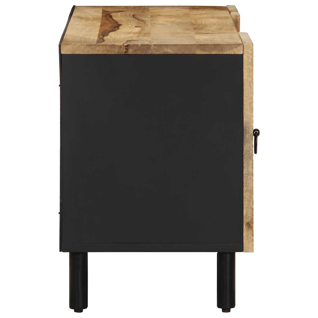 Tv-Bänk Svart 105X33,5X46 Cm Massivt Grovt Mangoträ