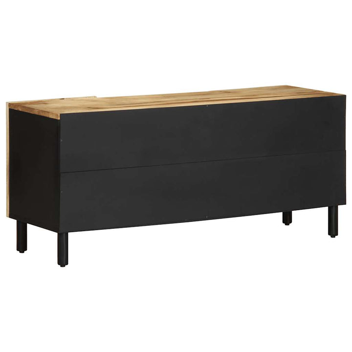 Tv-Bänk Svart 105X33,5X46 Cm Massivt Grovt Mangoträ