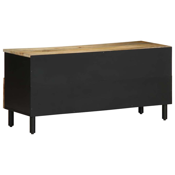 Tv-Bänk Svart 100X33,5X46 Cm Massivt Grovt Mangoträ